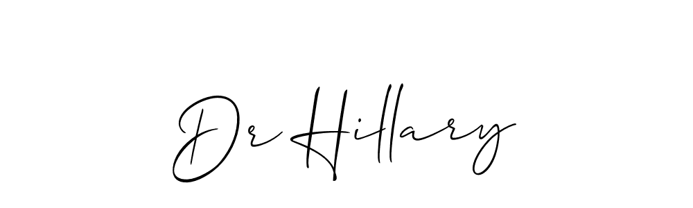 It looks lik you need a new signature style for name Dr Hillary. Design unique handwritten (Allison_Script) signature with our free signature maker in just a few clicks. Dr Hillary signature style 2 images and pictures png