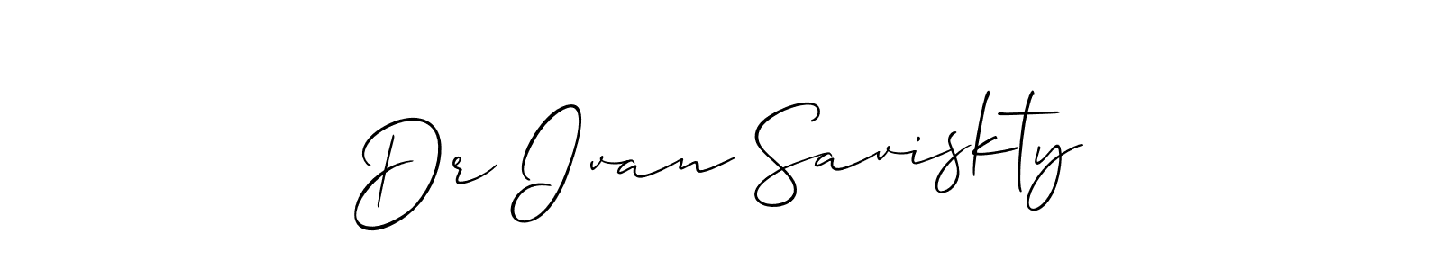 Similarly Allison_Script is the best handwritten signature design. Signature creator online .You can use it as an online autograph creator for name Dr Ivan Saviskty. Dr Ivan Saviskty signature style 2 images and pictures png