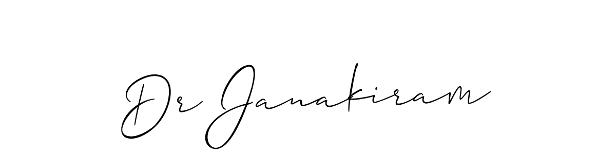 Make a beautiful signature design for name Dr Janakiram. With this signature (Allison_Script) style, you can create a handwritten signature for free. Dr Janakiram signature style 2 images and pictures png