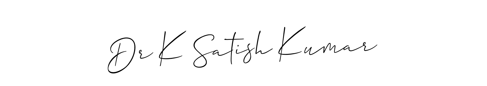 Best and Professional Signature Style for Dr K Satish Kumar. Allison_Script Best Signature Style Collection. Dr K Satish Kumar signature style 2 images and pictures png