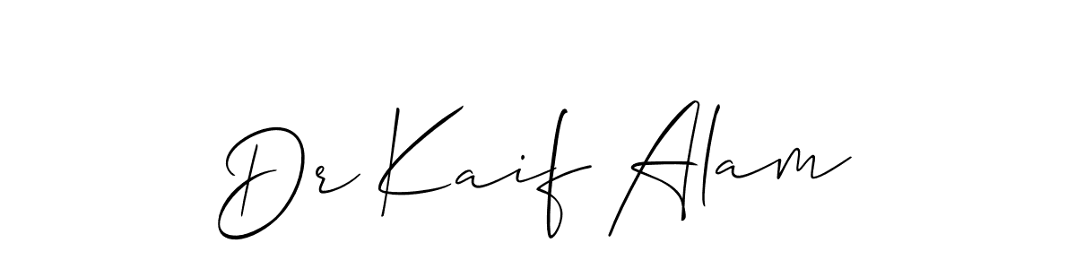 Create a beautiful signature design for name Dr Kaif Alam. With this signature (Allison_Script) fonts, you can make a handwritten signature for free. Dr Kaif Alam signature style 2 images and pictures png