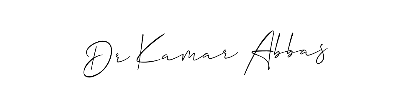 Create a beautiful signature design for name Dr Kamar Abbas. With this signature (Allison_Script) fonts, you can make a handwritten signature for free. Dr Kamar Abbas signature style 2 images and pictures png