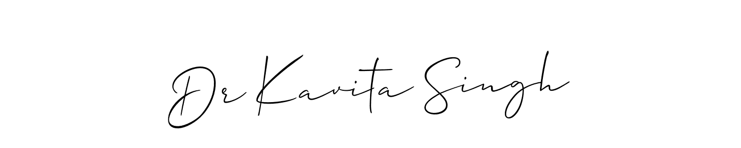 You should practise on your own different ways (Allison_Script) to write your name (Dr Kavita Singh) in signature. don't let someone else do it for you. Dr Kavita Singh signature style 2 images and pictures png