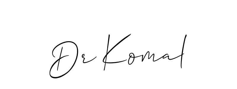 Also we have Dr Komal name is the best signature style. Create professional handwritten signature collection using Allison_Script autograph style. Dr Komal signature style 2 images and pictures png