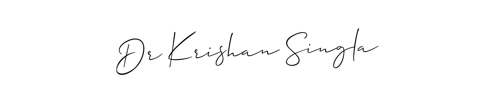 if you are searching for the best signature style for your name Dr Krishan Singla. so please give up your signature search. here we have designed multiple signature styles  using Allison_Script. Dr Krishan Singla signature style 2 images and pictures png