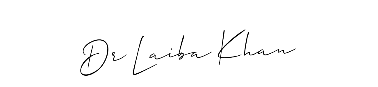 Allison_Script is a professional signature style that is perfect for those who want to add a touch of class to their signature. It is also a great choice for those who want to make their signature more unique. Get Dr Laiba Khan name to fancy signature for free. Dr Laiba Khan signature style 2 images and pictures png