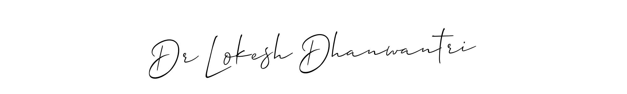 It looks lik you need a new signature style for name Dr Lokesh Dhanwantri. Design unique handwritten (Allison_Script) signature with our free signature maker in just a few clicks. Dr Lokesh Dhanwantri signature style 2 images and pictures png