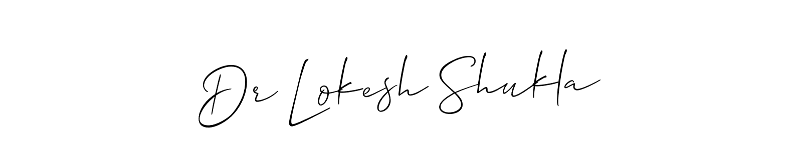 if you are searching for the best signature style for your name Dr Lokesh Shukla. so please give up your signature search. here we have designed multiple signature styles  using Allison_Script. Dr Lokesh Shukla signature style 2 images and pictures png