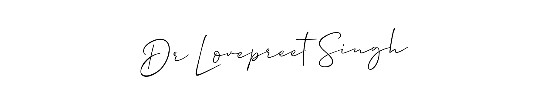 Make a short Dr Lovepreet Singh signature style. Manage your documents anywhere anytime using Allison_Script. Create and add eSignatures, submit forms, share and send files easily. Dr Lovepreet Singh signature style 2 images and pictures png