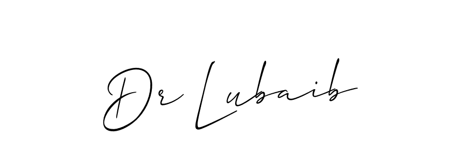 How to Draw Dr Lubaib signature style? Allison_Script is a latest design signature styles for name Dr Lubaib. Dr Lubaib signature style 2 images and pictures png
