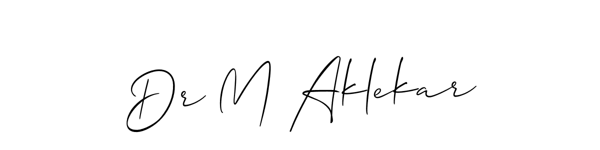 if you are searching for the best signature style for your name Dr M Aklekar. so please give up your signature search. here we have designed multiple signature styles  using Allison_Script. Dr M Aklekar signature style 2 images and pictures png