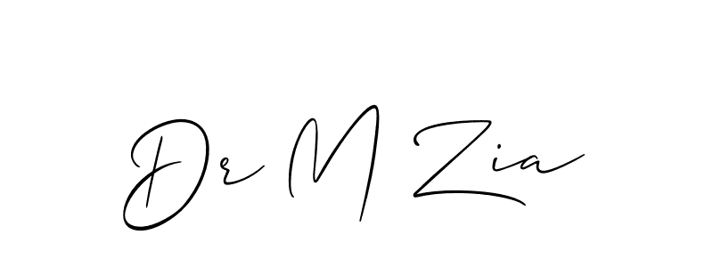 Use a signature maker to create a handwritten signature online. With this signature software, you can design (Allison_Script) your own signature for name Dr M Zia. Dr M Zia signature style 2 images and pictures png