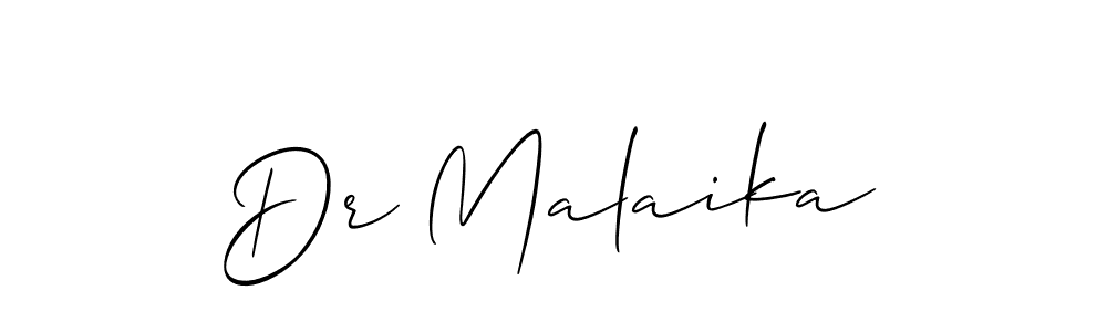 It looks lik you need a new signature style for name Dr Malaika. Design unique handwritten (Allison_Script) signature with our free signature maker in just a few clicks. Dr Malaika signature style 2 images and pictures png