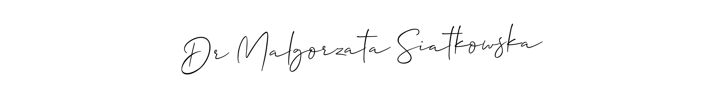 Design your own signature with our free online signature maker. With this signature software, you can create a handwritten (Allison_Script) signature for name Dr Malgorzata Siatkowska. Dr Malgorzata Siatkowska signature style 2 images and pictures png