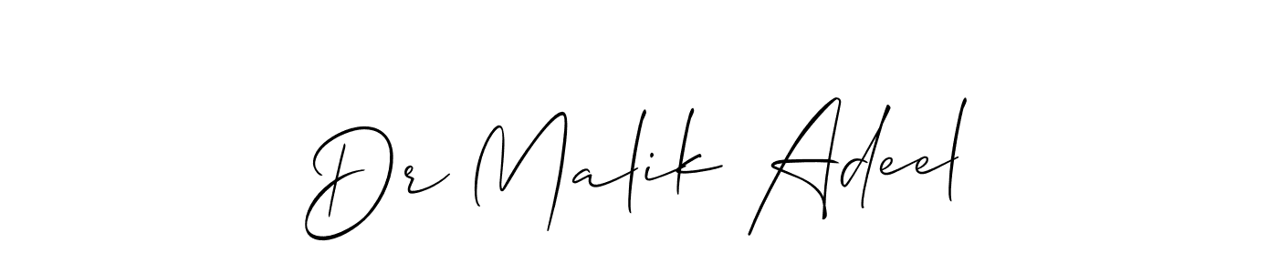 Allison_Script is a professional signature style that is perfect for those who want to add a touch of class to their signature. It is also a great choice for those who want to make their signature more unique. Get Dr Malik Adeel name to fancy signature for free. Dr Malik Adeel signature style 2 images and pictures png