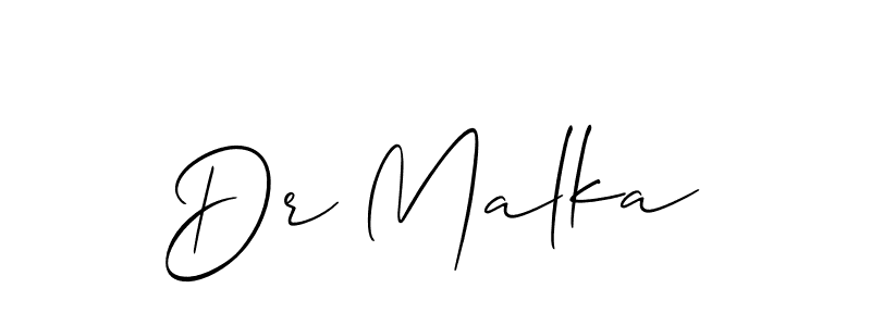 How to Draw Dr Malka signature style? Allison_Script is a latest design signature styles for name Dr Malka. Dr Malka signature style 2 images and pictures png