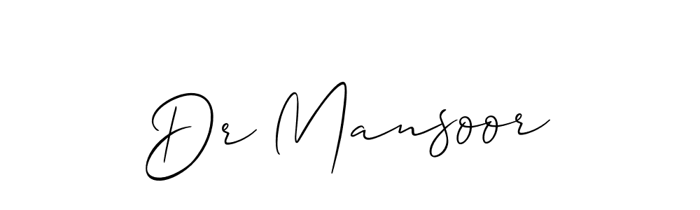 It looks lik you need a new signature style for name Dr Mansoor. Design unique handwritten (Allison_Script) signature with our free signature maker in just a few clicks. Dr Mansoor signature style 2 images and pictures png