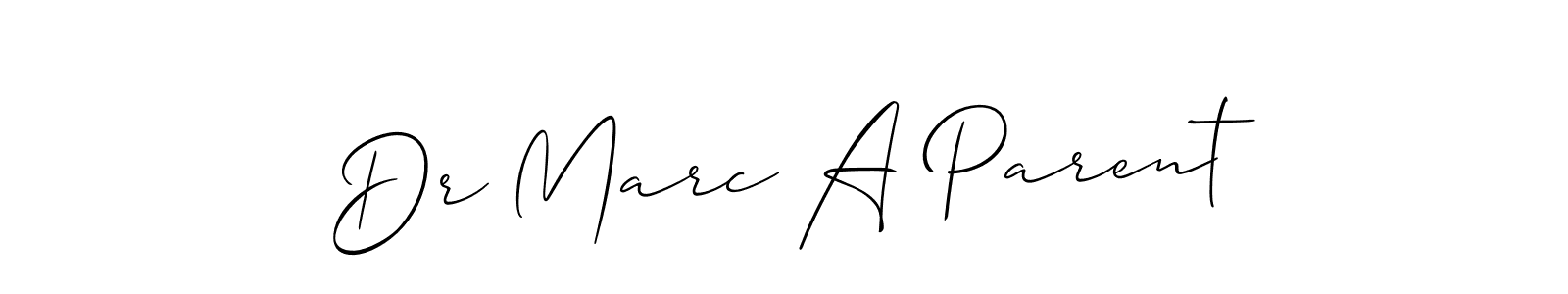 The best way (Allison_Script) to make a short signature is to pick only two or three words in your name. The name Dr Marc A Parent include a total of six letters. For converting this name. Dr Marc A Parent signature style 2 images and pictures png