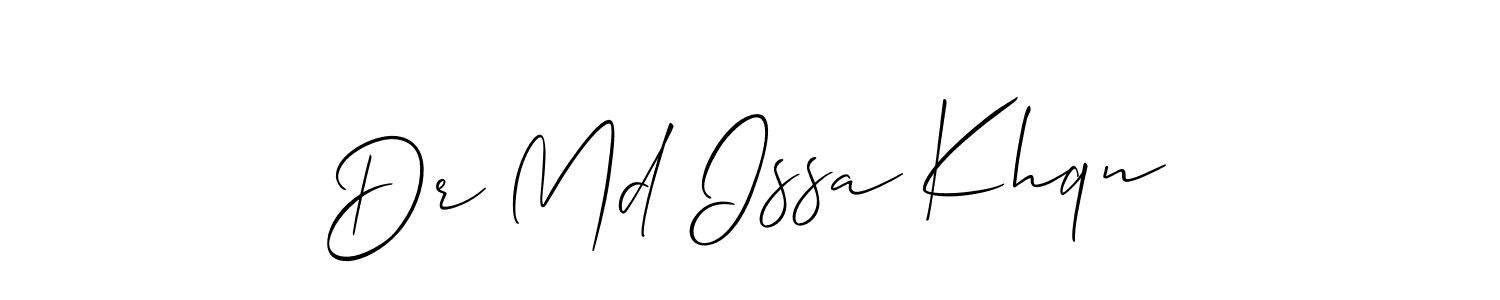 Create a beautiful signature design for name Dr Md Issa Khqn. With this signature (Allison_Script) fonts, you can make a handwritten signature for free. Dr Md Issa Khqn signature style 2 images and pictures png