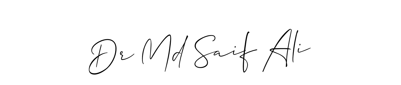 Allison_Script is a professional signature style that is perfect for those who want to add a touch of class to their signature. It is also a great choice for those who want to make their signature more unique. Get Dr Md Saif Ali name to fancy signature for free. Dr Md Saif Ali signature style 2 images and pictures png