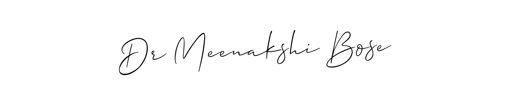 Use a signature maker to create a handwritten signature online. With this signature software, you can design (Allison_Script) your own signature for name Dr Meenakshi Bose. Dr Meenakshi Bose signature style 2 images and pictures png