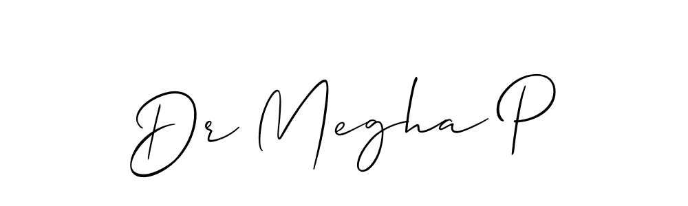 Design your own signature with our free online signature maker. With this signature software, you can create a handwritten (Allison_Script) signature for name Dr Megha P. Dr Megha P signature style 2 images and pictures png
