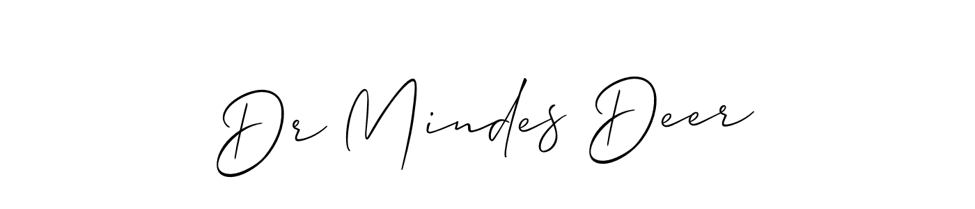 Allison_Script is a professional signature style that is perfect for those who want to add a touch of class to their signature. It is also a great choice for those who want to make their signature more unique. Get Dr Mindes Deer name to fancy signature for free. Dr Mindes Deer signature style 2 images and pictures png