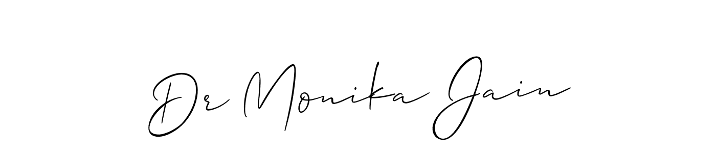 if you are searching for the best signature style for your name Dr Monika Jain. so please give up your signature search. here we have designed multiple signature styles  using Allison_Script. Dr Monika Jain signature style 2 images and pictures png