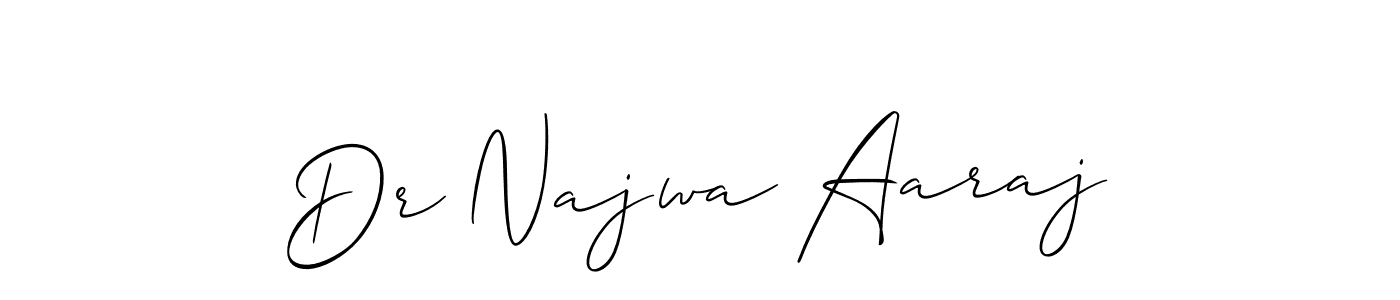 Create a beautiful signature design for name Dr Najwa Aaraj. With this signature (Allison_Script) fonts, you can make a handwritten signature for free. Dr Najwa Aaraj signature style 2 images and pictures png