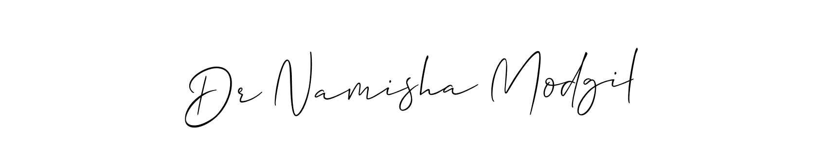 Also You can easily find your signature by using the search form. We will create Dr Namisha Modgil name handwritten signature images for you free of cost using Allison_Script sign style. Dr Namisha Modgil signature style 2 images and pictures png