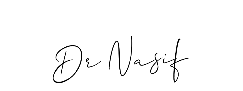 Use a signature maker to create a handwritten signature online. With this signature software, you can design (Allison_Script) your own signature for name Dr Nasif. Dr Nasif signature style 2 images and pictures png