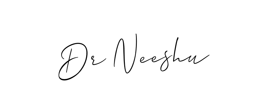 The best way (Allison_Script) to make a short signature is to pick only two or three words in your name. The name Dr Neeshu include a total of six letters. For converting this name. Dr Neeshu signature style 2 images and pictures png