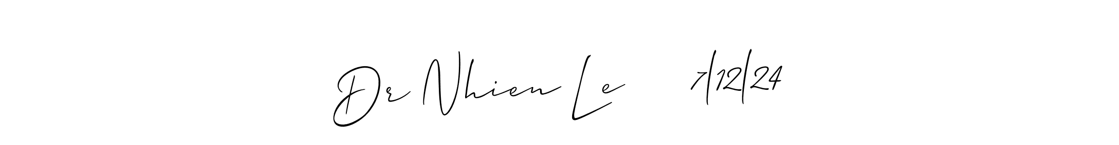 Allison_Script is a professional signature style that is perfect for those who want to add a touch of class to their signature. It is also a great choice for those who want to make their signature more unique. Get Dr Nhien Le     7l12l24 name to fancy signature for free. Dr Nhien Le     7l12l24 signature style 2 images and pictures png
