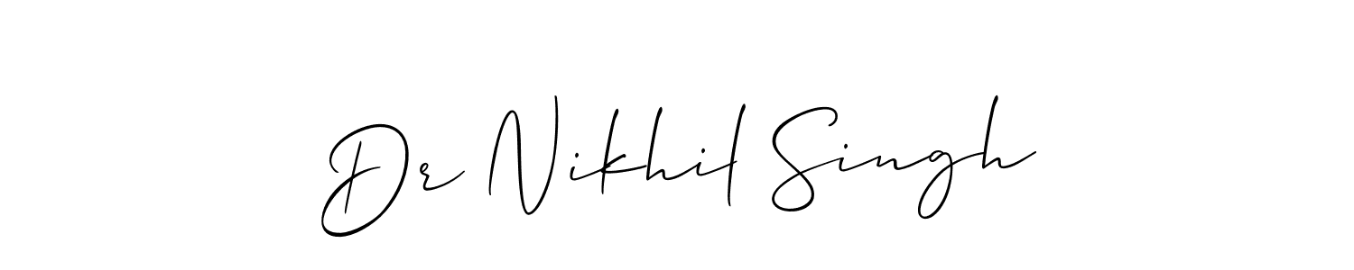 How to make Dr Nikhil Singh name signature. Use Allison_Script style for creating short signs online. This is the latest handwritten sign. Dr Nikhil Singh signature style 2 images and pictures png