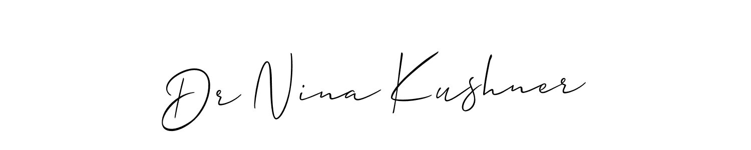 You should practise on your own different ways (Allison_Script) to write your name (Dr Nina Kushner) in signature. don't let someone else do it for you. Dr Nina Kushner signature style 2 images and pictures png