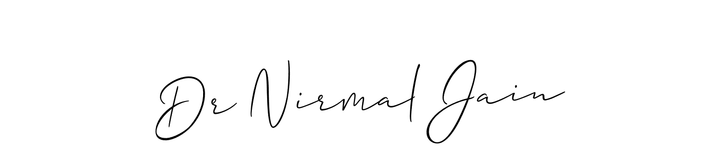 Create a beautiful signature design for name Dr Nirmal Jain. With this signature (Allison_Script) fonts, you can make a handwritten signature for free. Dr Nirmal Jain signature style 2 images and pictures png