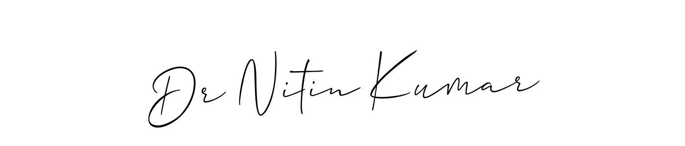 Also You can easily find your signature by using the search form. We will create Dr Nitin Kumar name handwritten signature images for you free of cost using Allison_Script sign style. Dr Nitin Kumar signature style 2 images and pictures png