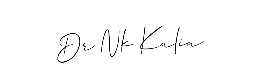 You should practise on your own different ways (Allison_Script) to write your name (Dr Nk Kalia) in signature. don't let someone else do it for you. Dr Nk Kalia signature style 2 images and pictures png