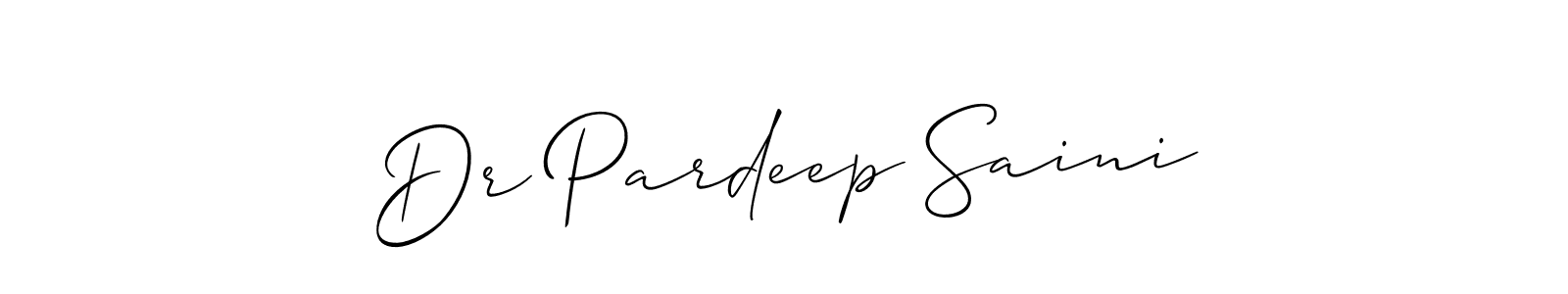 Make a short Dr Pardeep Saini signature style. Manage your documents anywhere anytime using Allison_Script. Create and add eSignatures, submit forms, share and send files easily. Dr Pardeep Saini signature style 2 images and pictures png