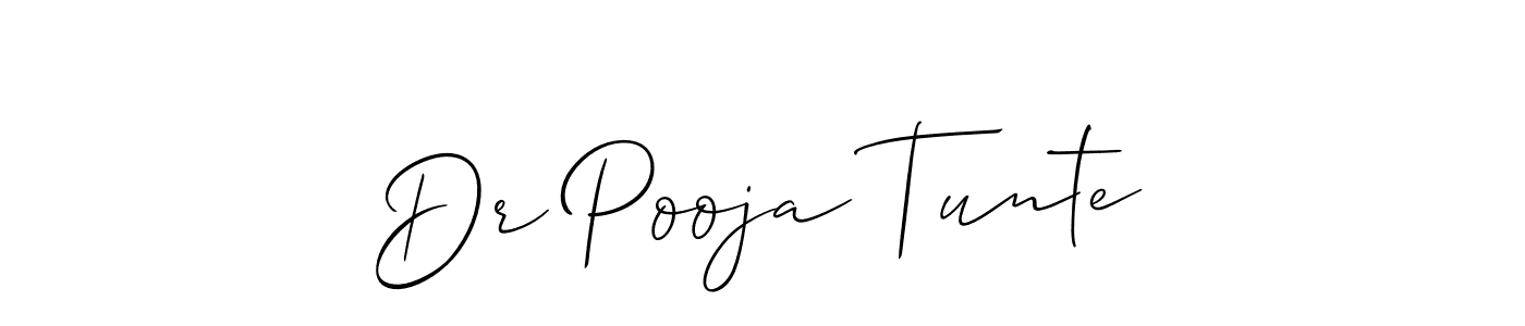 It looks lik you need a new signature style for name Dr Pooja Tunte. Design unique handwritten (Allison_Script) signature with our free signature maker in just a few clicks. Dr Pooja Tunte signature style 2 images and pictures png