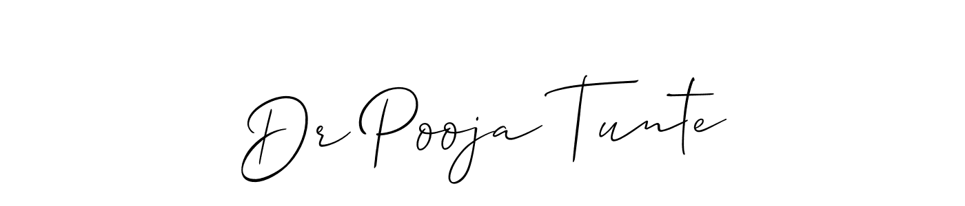 You should practise on your own different ways (Allison_Script) to write your name (Dr Pooja Tunte) in signature. don't let someone else do it for you. Dr Pooja Tunte signature style 2 images and pictures png