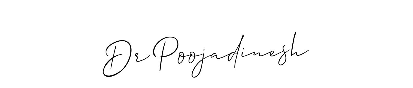 Also we have Dr Poojadinesh name is the best signature style. Create professional handwritten signature collection using Allison_Script autograph style. Dr Poojadinesh signature style 2 images and pictures png