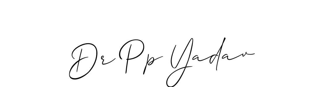 How to make Dr Pp Yadav signature? Allison_Script is a professional autograph style. Create handwritten signature for Dr Pp Yadav name. Dr Pp Yadav signature style 2 images and pictures png