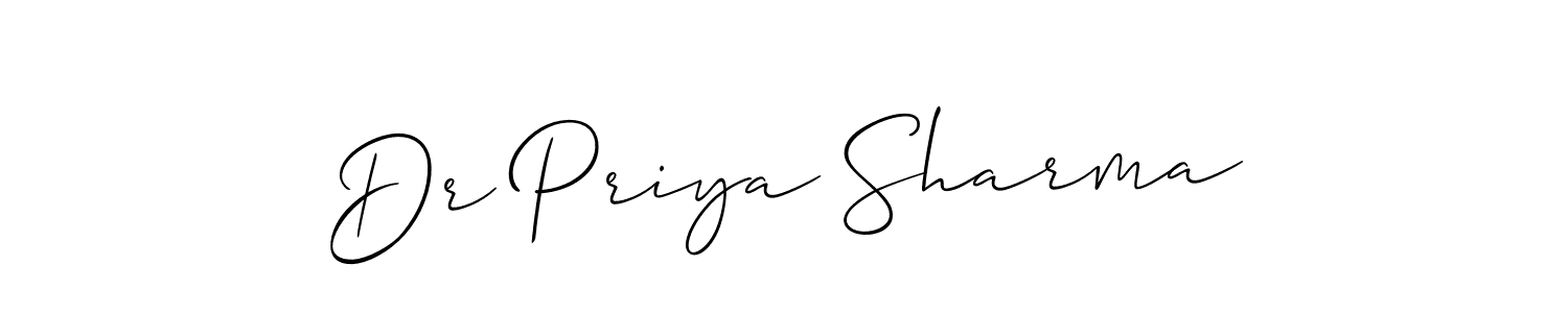 Create a beautiful signature design for name Dr Priya Sharma. With this signature (Allison_Script) fonts, you can make a handwritten signature for free. Dr Priya Sharma signature style 2 images and pictures png