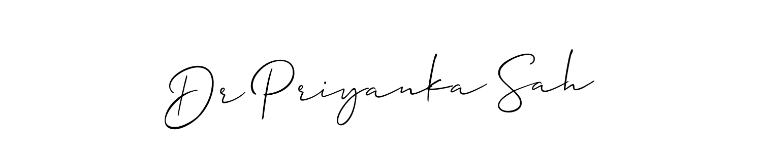 Dr Priyanka Sah stylish signature style. Best Handwritten Sign (Allison_Script) for my name. Handwritten Signature Collection Ideas for my name Dr Priyanka Sah. Dr Priyanka Sah signature style 2 images and pictures png