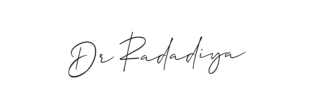 How to Draw Dr Radadiya signature style? Allison_Script is a latest design signature styles for name Dr Radadiya. Dr Radadiya signature style 2 images and pictures png