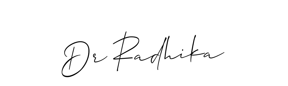 Design your own signature with our free online signature maker. With this signature software, you can create a handwritten (Allison_Script) signature for name Dr Radhika. Dr Radhika signature style 2 images and pictures png