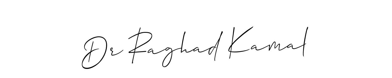 The best way (Allison_Script) to make a short signature is to pick only two or three words in your name. The name Dr Raghad Kamal include a total of six letters. For converting this name. Dr Raghad Kamal signature style 2 images and pictures png