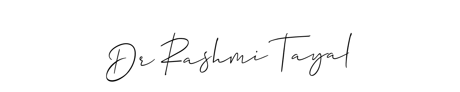 Allison_Script is a professional signature style that is perfect for those who want to add a touch of class to their signature. It is also a great choice for those who want to make their signature more unique. Get Dr Rashmi Tayal name to fancy signature for free. Dr Rashmi Tayal signature style 2 images and pictures png