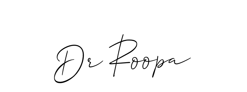Also You can easily find your signature by using the search form. We will create Dr Roopa name handwritten signature images for you free of cost using Allison_Script sign style. Dr Roopa signature style 2 images and pictures png